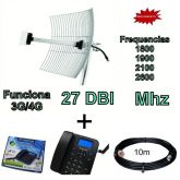 kit  Antena Eurocell  27dbi quadriband e Celular  Cromus cf-501 c/ cabo 10m