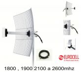 Antena Celular quadriband  Eurocell 27DBI  com cabo de 10m